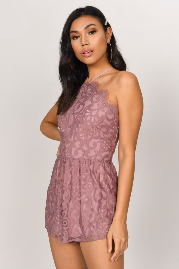 Pick Me Up Lace Romper - Black