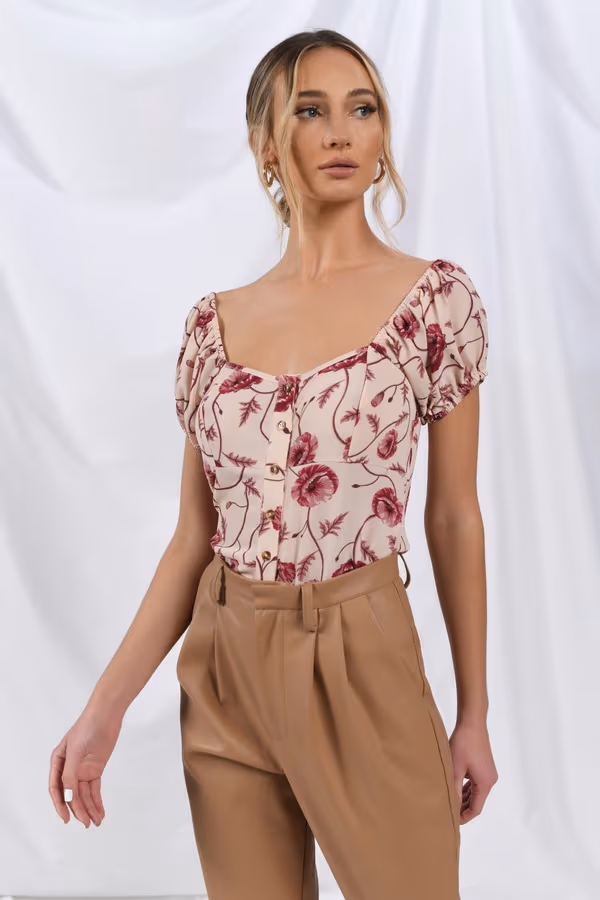 Britanna Floral Blouse - Mauve Multi