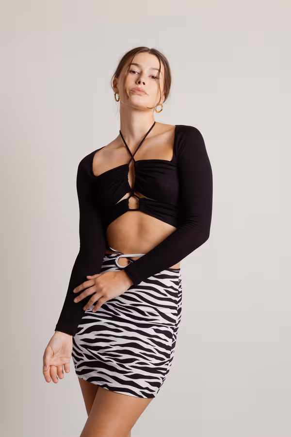 Give Me All Your Crop Top - Black