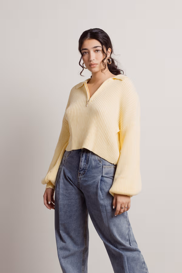 Issa Vibe Ribbed Sweatshirt - Yellow