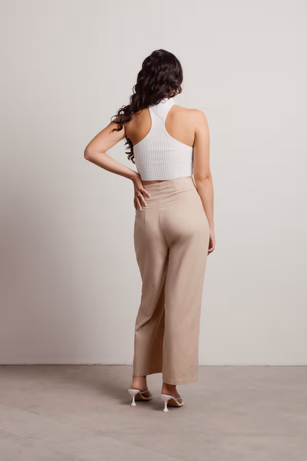 Get This Paperbag Pants - Beige
