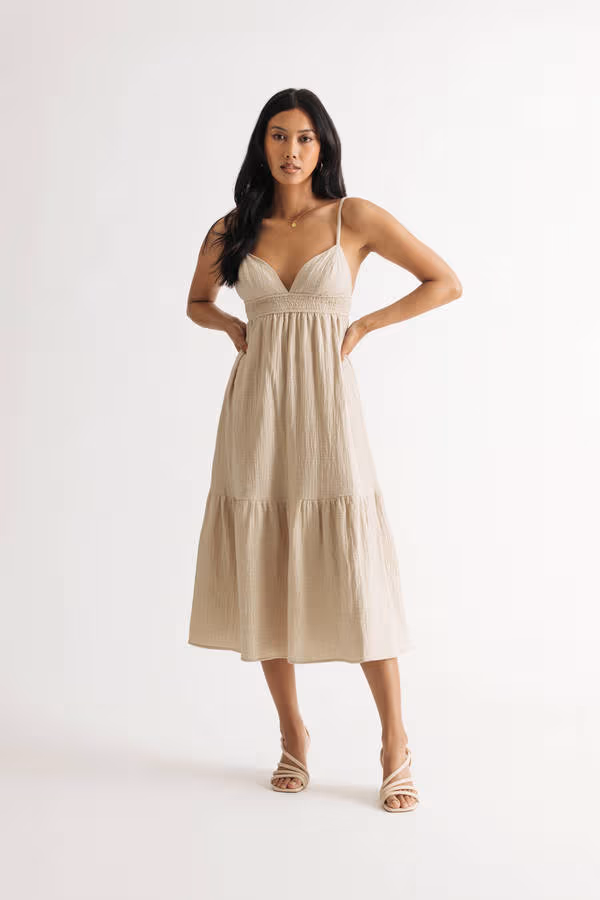 Loving Myself Blue Cotton Midi Dress