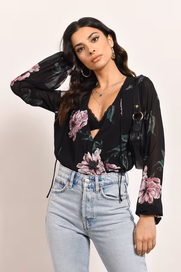 Perfect Day Out Floral Blouse - Black Multi
