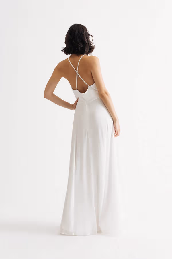 Bring Me Closer Halter High Slit Maxi Dress - Ivory