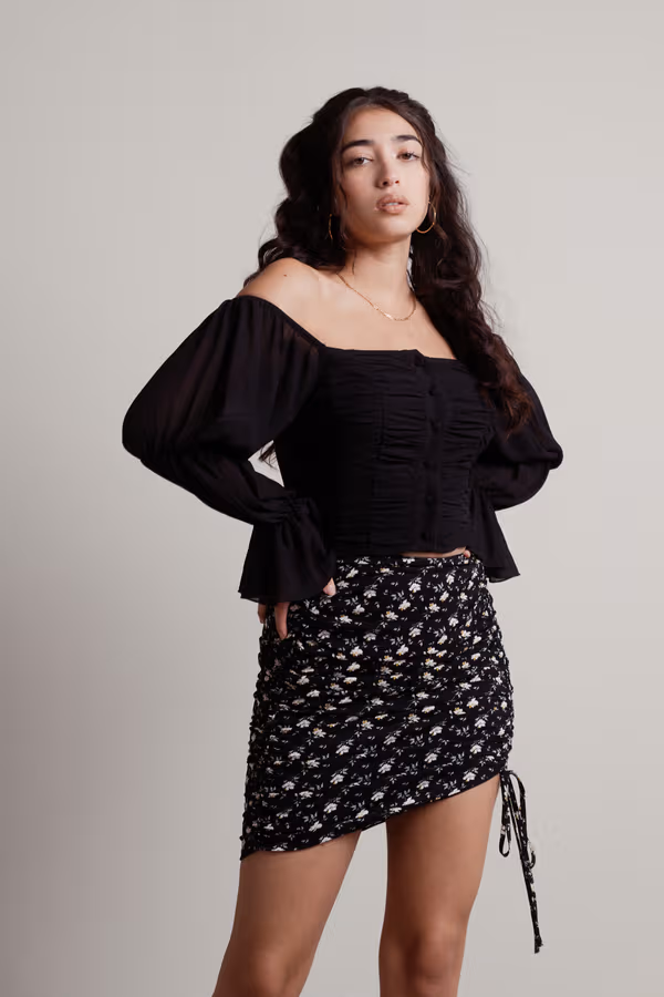 Out Of Office Off The Shoulder Blouse - Black