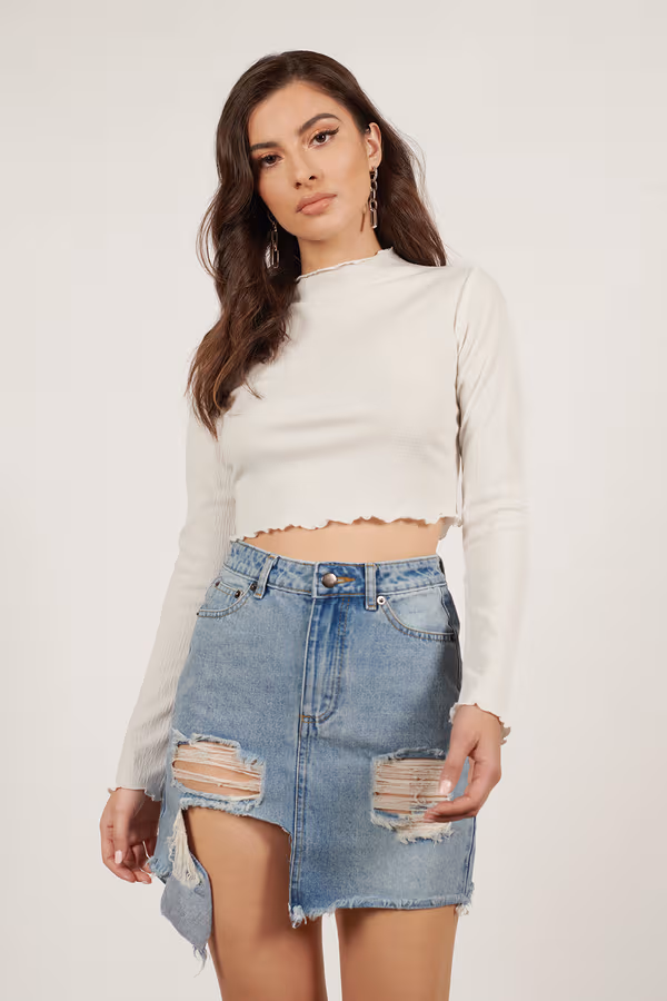 Scratch That Denim Mini Skirt - Light Wash