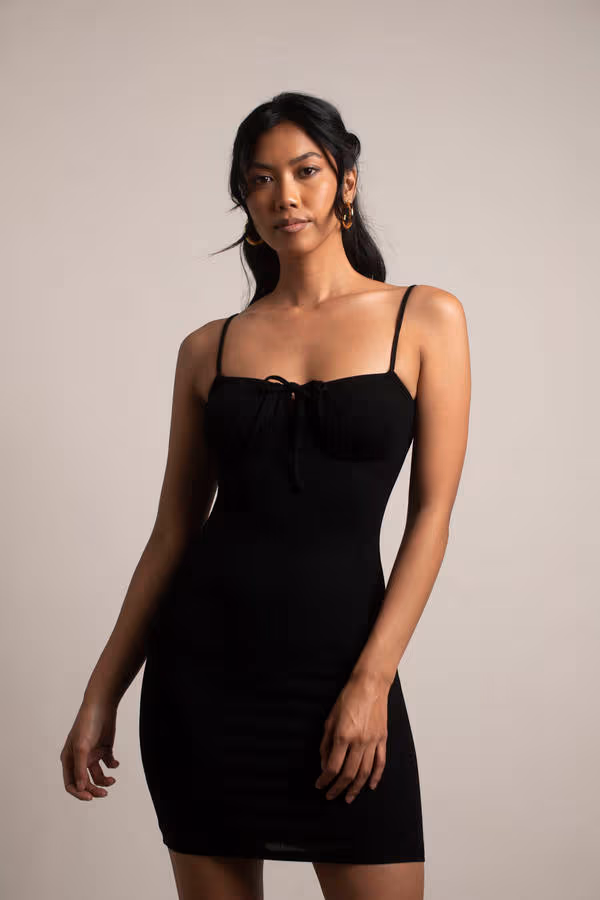 Dawn Keyhole Cami Mini Dress - Black