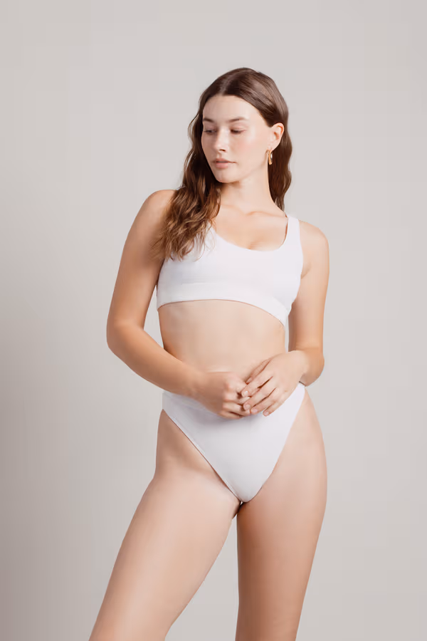 Torie Ribbed Bikini Set - White