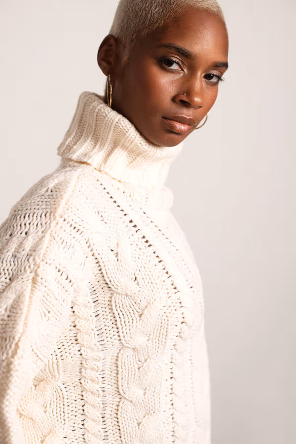 So Breezy Turtleneck Sweater - Ivory