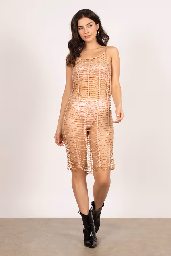 Net Worth Embellished Chain Midi Dress - Sienna