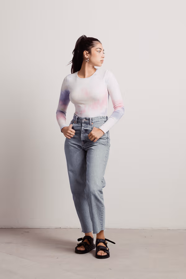 Float Away Tie Dye Bodysuit - Pink Lavender