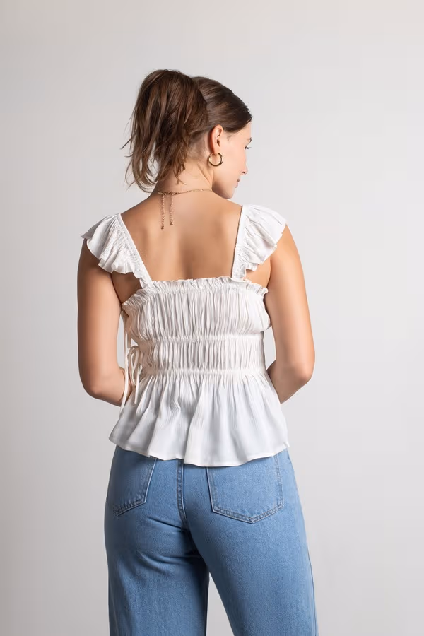 Karisma Ruffle Blouse - Ivory