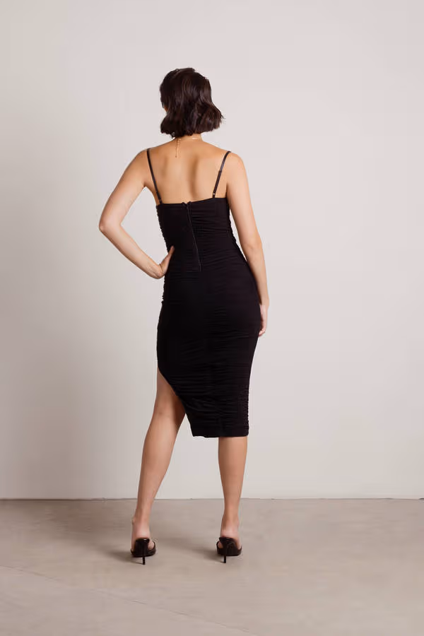 All Nighter Corset Slit Midi Dress - Powder Pink