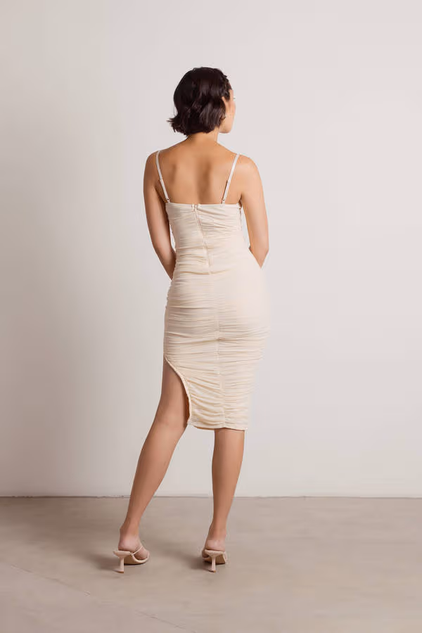 All Nighter Corset Slit Midi Dress - Powder Pink