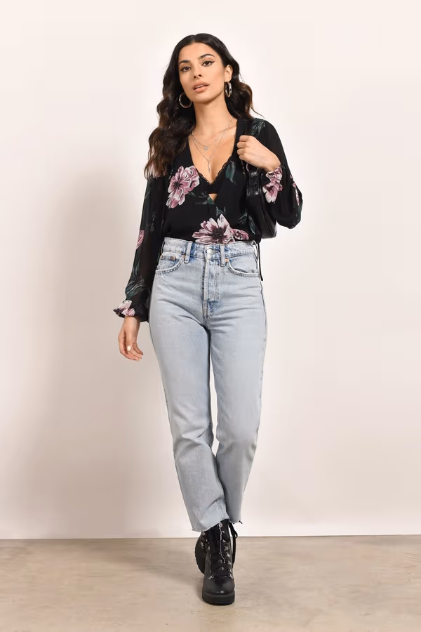 Perfect Day Out Floral Blouse - Black Multi