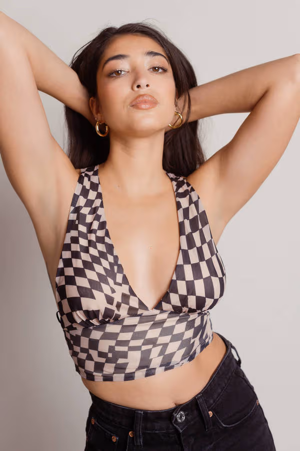 Fall Off Crop Top - Brown