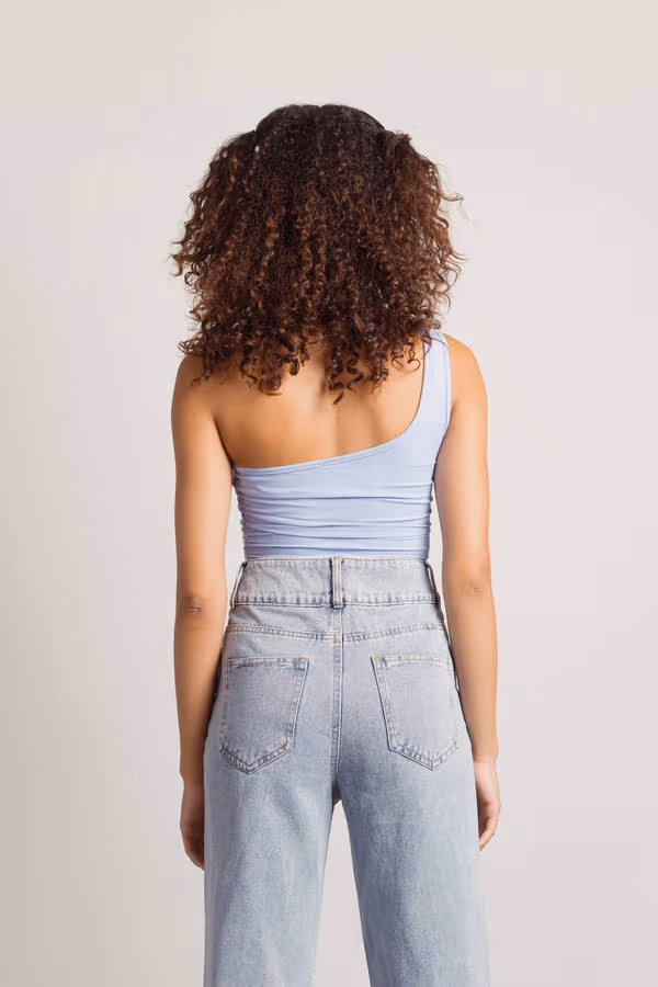 Macaron One Shoulder Bodysuit - Nude