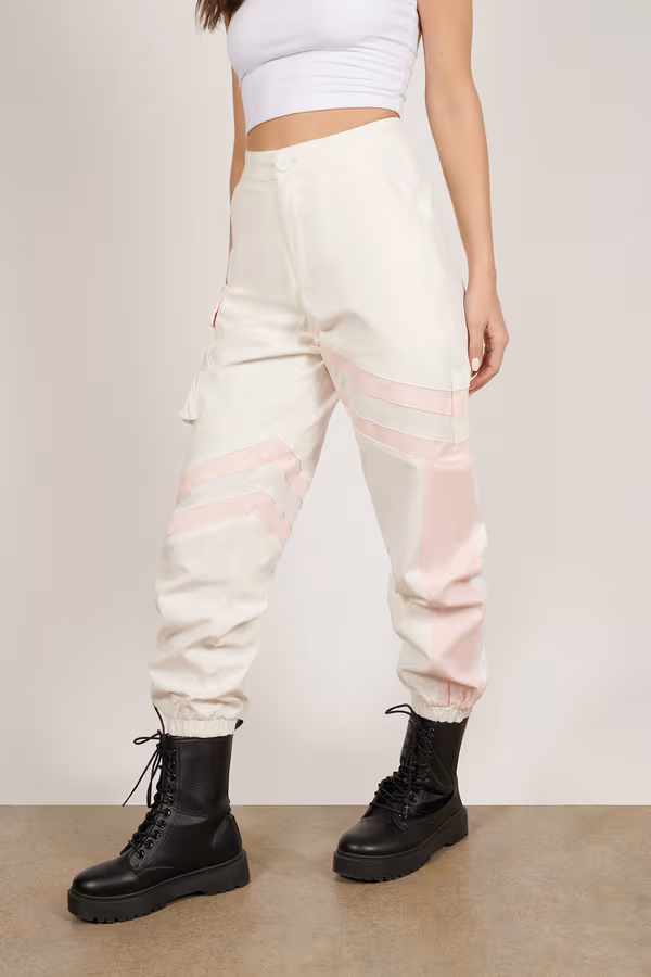 Bubbles Jogger Pants - White Pink