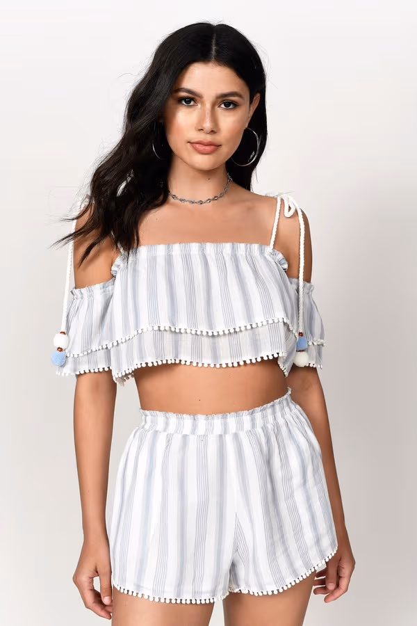 Luelle Crop Top - Blue Multi