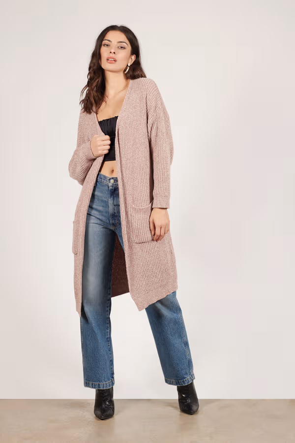 Dakota Longline Cardigan - Taupe