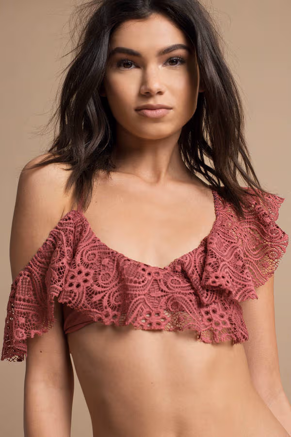 Blue Life Ariel Ruffle Bikini Top - Rose