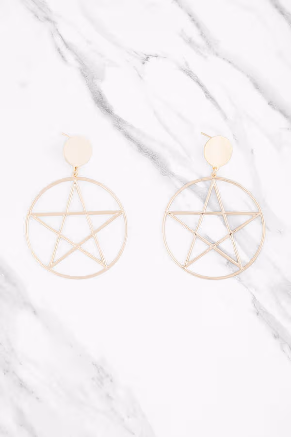 Wish Upon A Star Earrings - Gold
