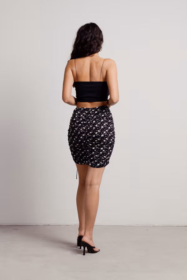 Deepi Floral Mini Skirt - White Multi