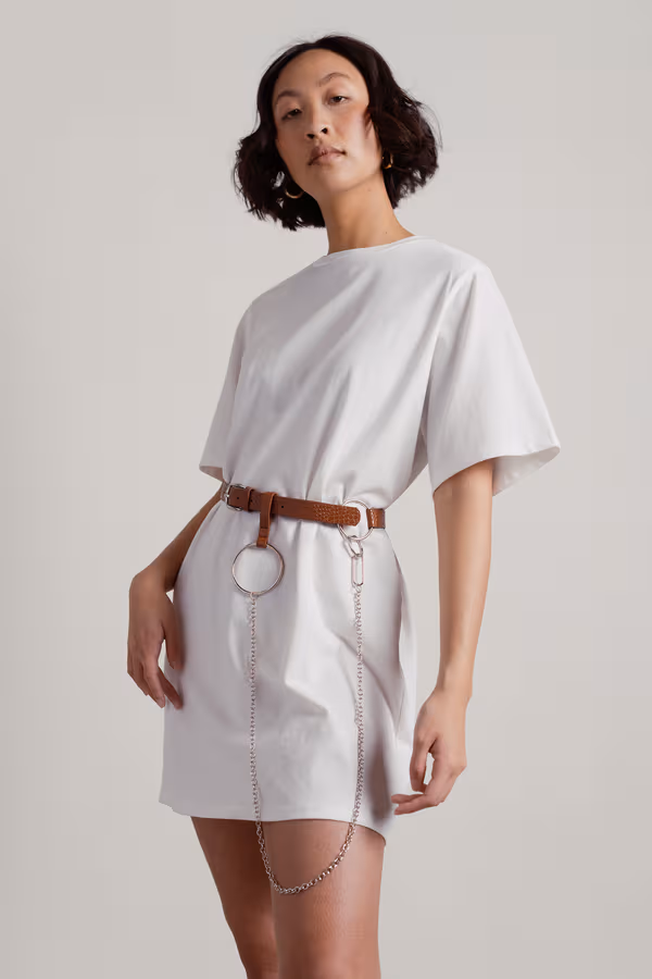 Capri Faux Leather Belt - Tan