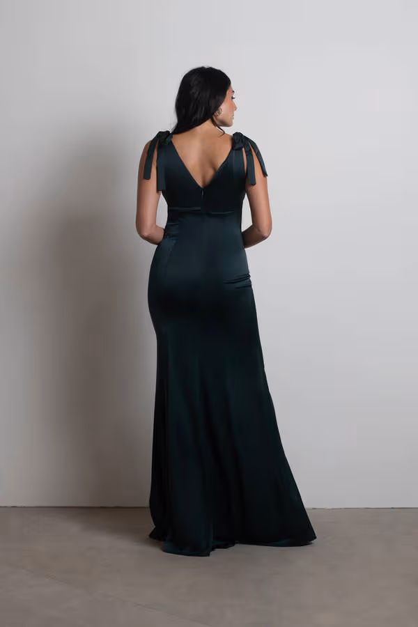 Priscella Satin Tie Strap Maxi Dress - Dusty Rose