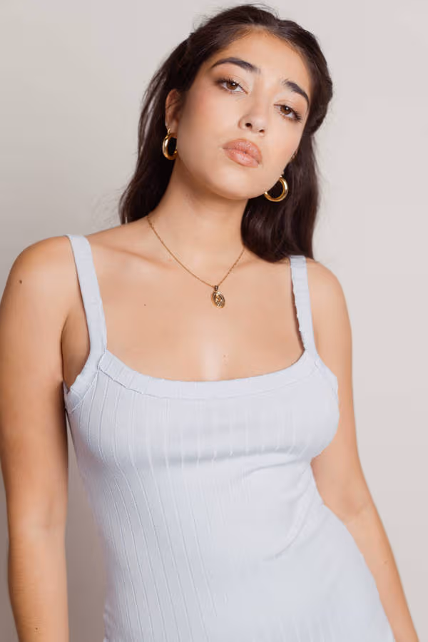 Leave It To Me Backless Bodycon Mini Dress - Light Blue