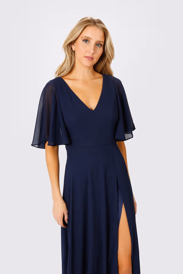 Come Closer To Me Butterfly Sleeve High Slit Maxi Dress - Sage