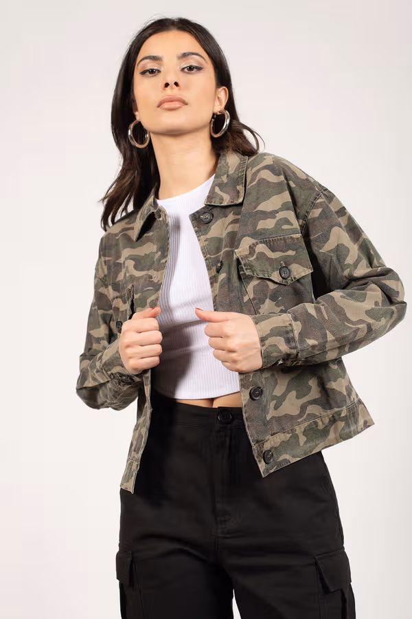 Odessa Camouflage Jacket - Olive Multi
