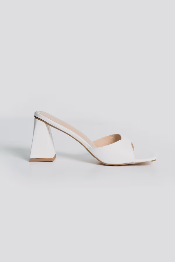 Halo Block High Heels - White