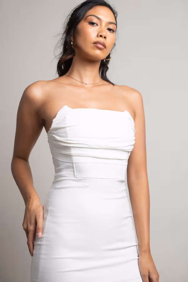 Annamarie Strapless Bodycon Mini Dress - White