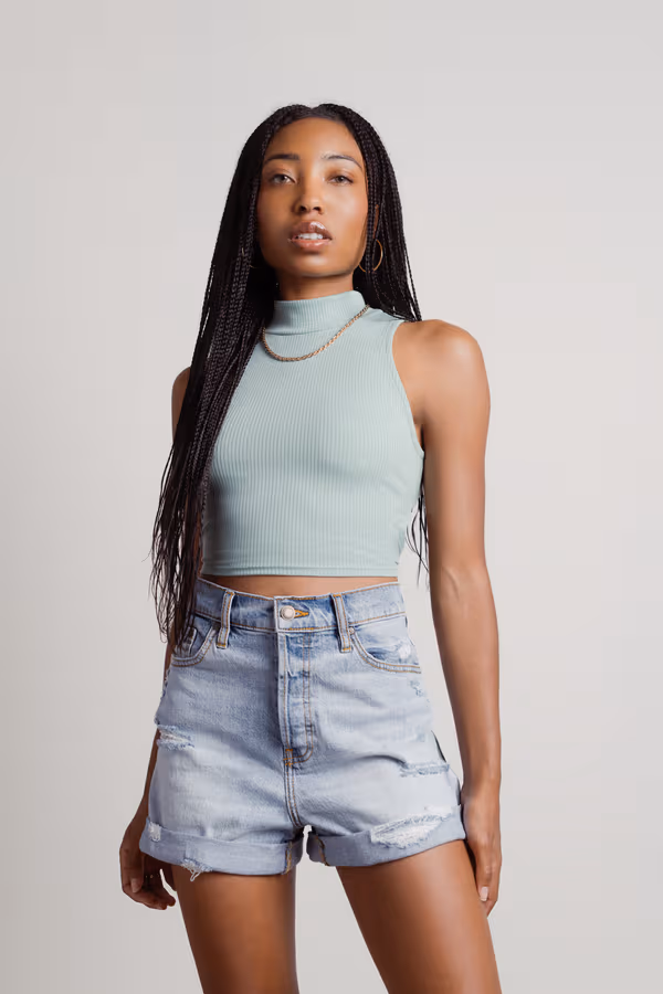Lunachi Crop Top - Sage