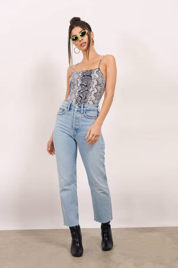 Run Through Snake Print Bodysuit - Multi