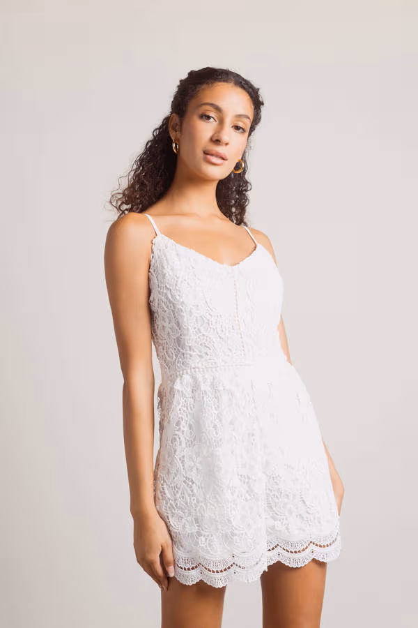 We Could Be Lace Romper - White
