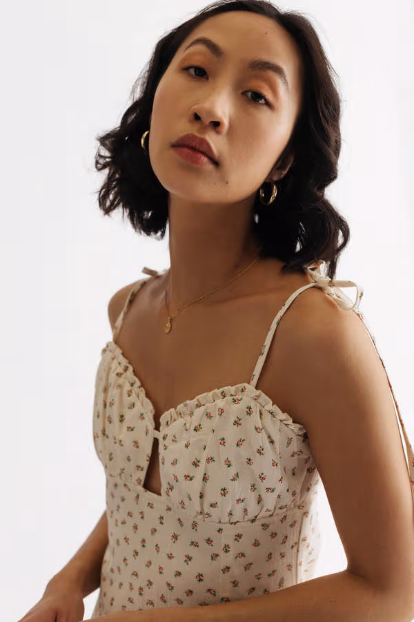 Feels Like Summer Floral Slit Mini Dress - Sky Blue