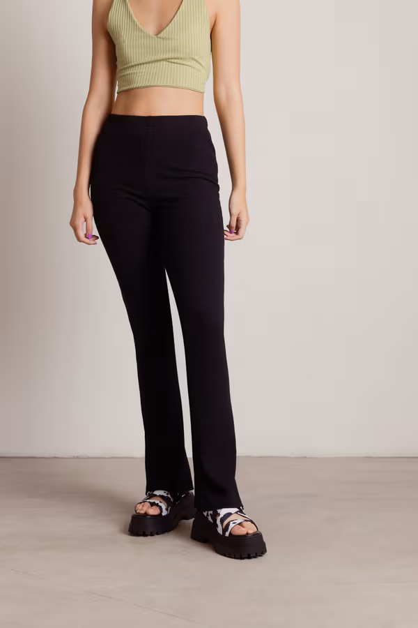 Just Dance Ribbed Pants - Black