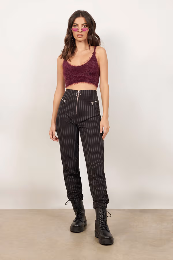 All That Fuzz Crop Top - Plum