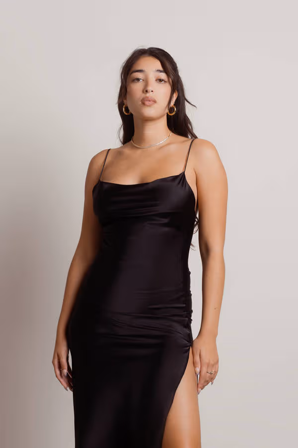 On A Mission Satin Cami Mini Dress - Light Gold