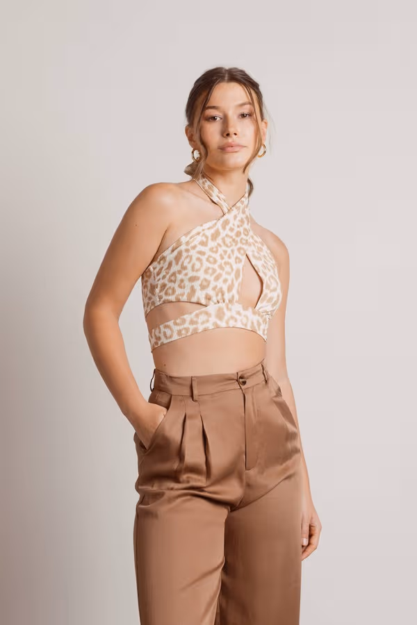 Look Around Crop Top - White Multi