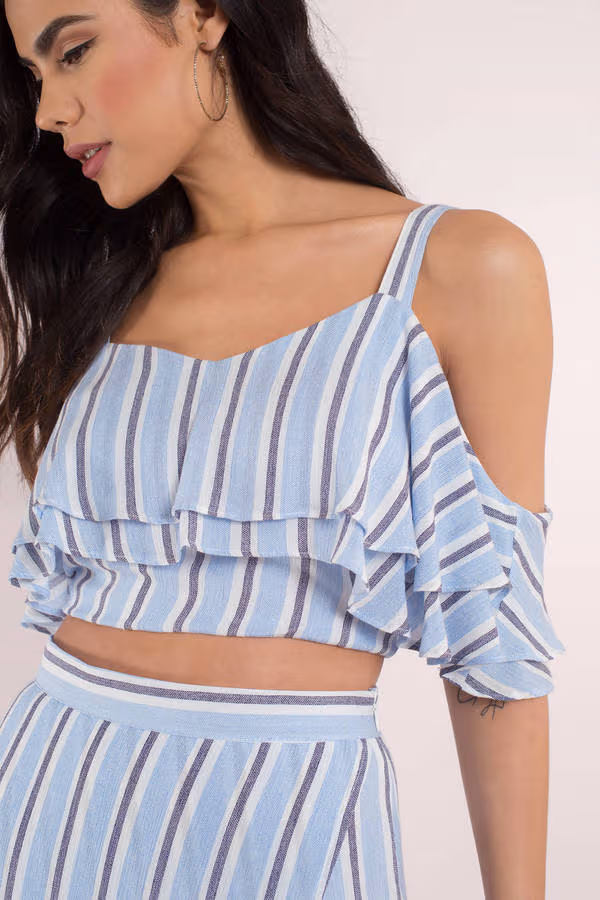 Lost + Wander Quigley Crop Top - Blue Multi