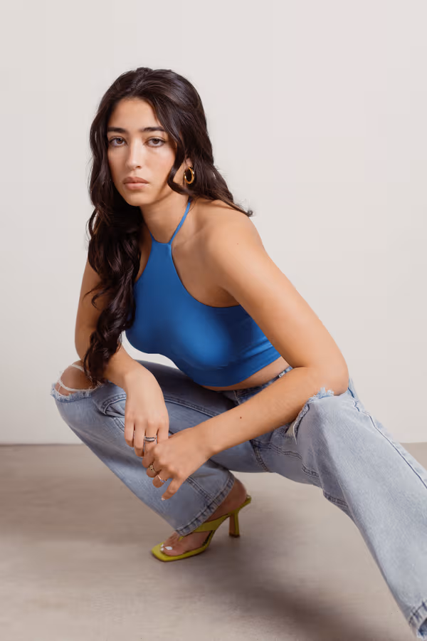 Get Your Way Crop Top - Blue