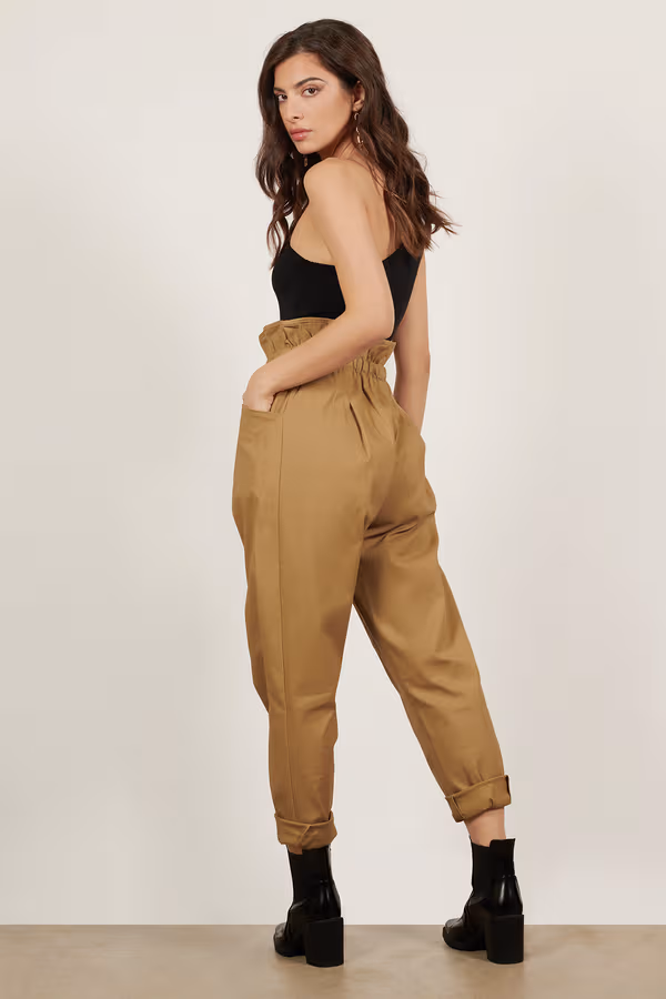 Tessi Paperbag Pants - Khaki