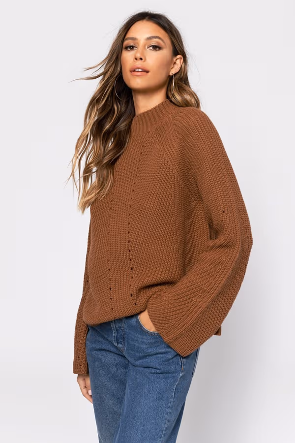 Noelle Mock Neck Sweater - Sienna