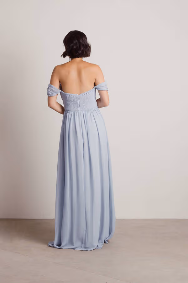 Adrienne Off The Shoulder Sweetheart Maxi Dress - Wine