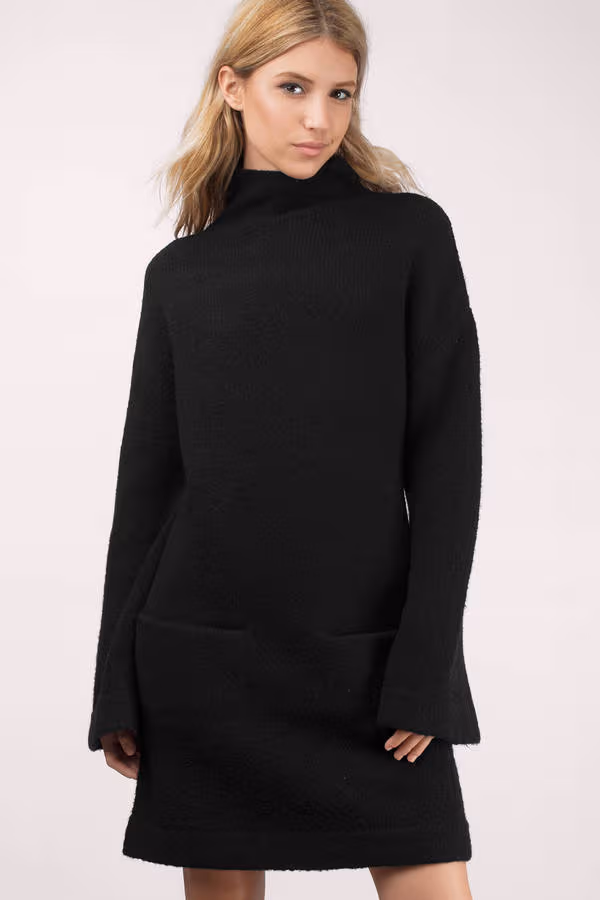 Cameo Change For Love Knit Sweater Mini Dress - Black