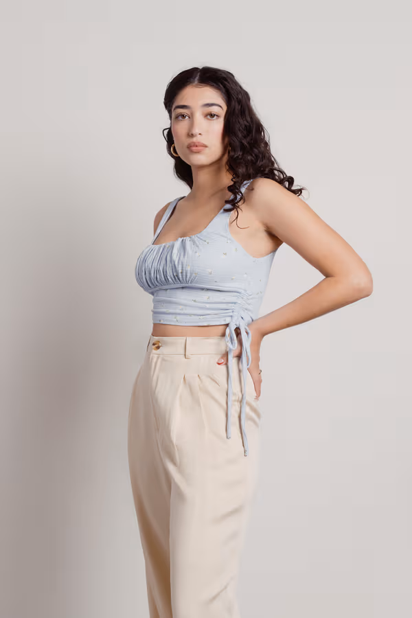 Just For You Crop Top - Blue