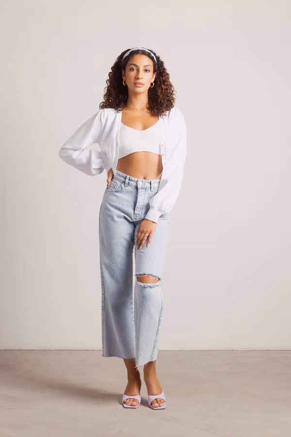 Teenage Fever Pearl Button Cardigan - White